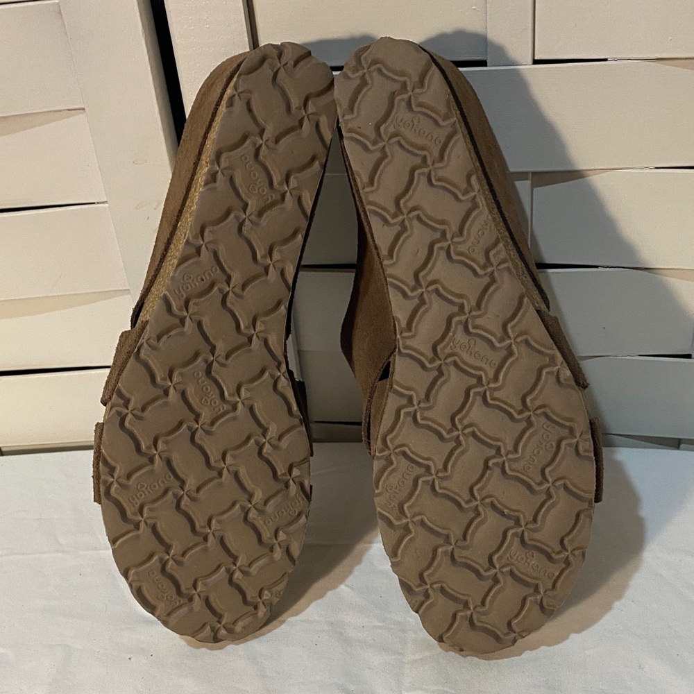 Yokono Brown Suede Wedge Sandals Size 9 - Picture 5 of 5